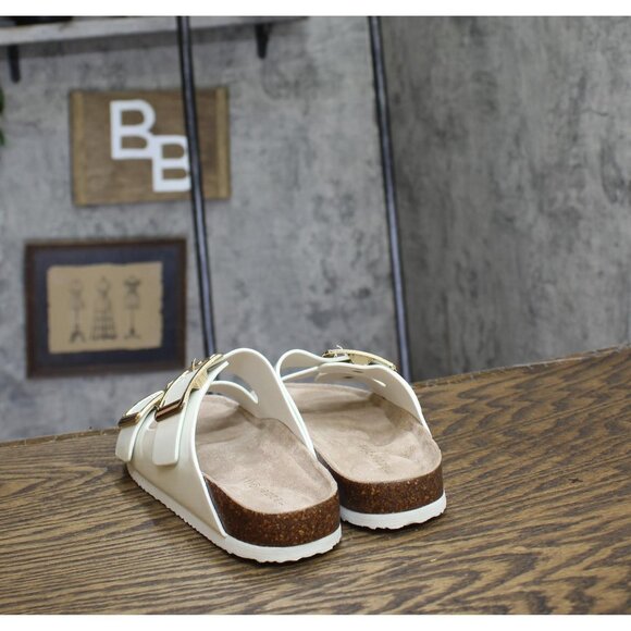 NEW Madden Girl Womens Bodiee Slide Sandal BODI01J1 White Patent 6M - Picture 9 of 12